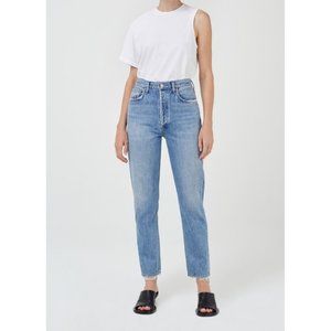 AGOLDE Fen Cropped Straight-Leg Frayed Jeans Size 27